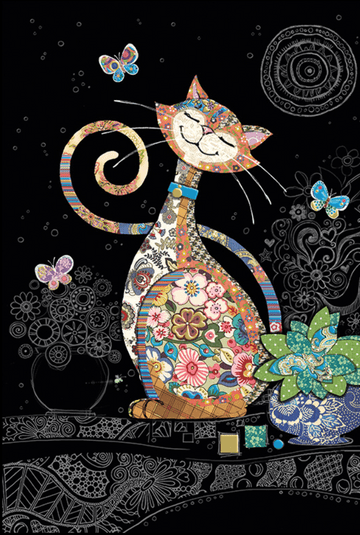Happy Cat Blank embossed / foiled greeting card