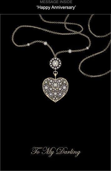Heart Necklace Anniversary card
