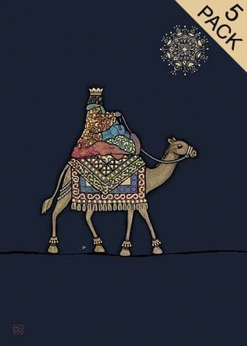 King on a Camel 5pk Christmas cards