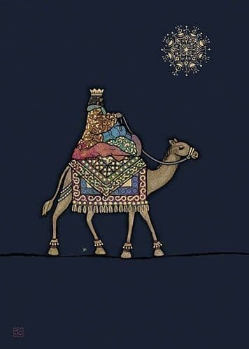 King on a Camel Christmas card