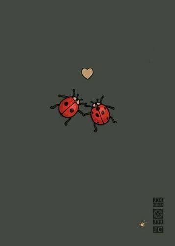 Ladybirds in Love Blank embossed / foiled greeting card