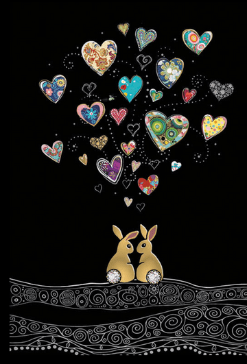 Love Bunnies Blank embossed / foiled greeting card
