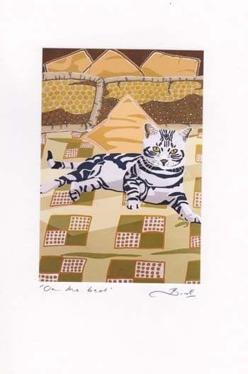 On the Bed Greetings Card