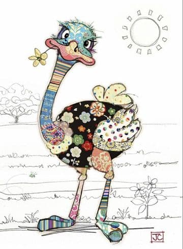 Ozzie Ostrich Blank greeting card