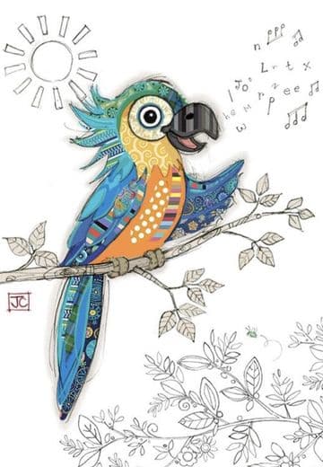 Percy Parrot Blank greeting card