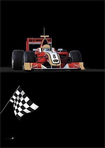 Racing Car Blank embossed / foiled greeting card