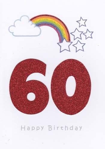 Red 60 Birthday Card