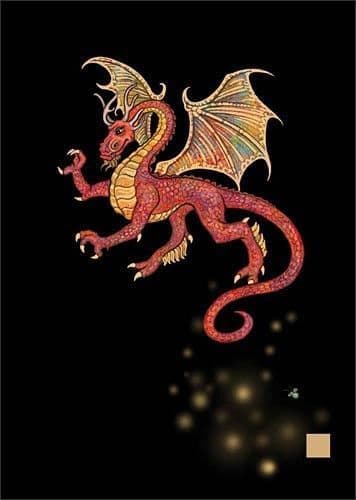 Red Dragon Blank embossed / foiled greeting card