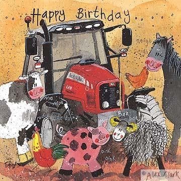 Red Tractor Birthday Card