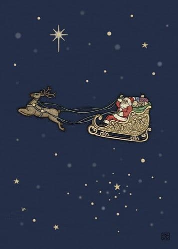 Santa Sleigh Christmas card