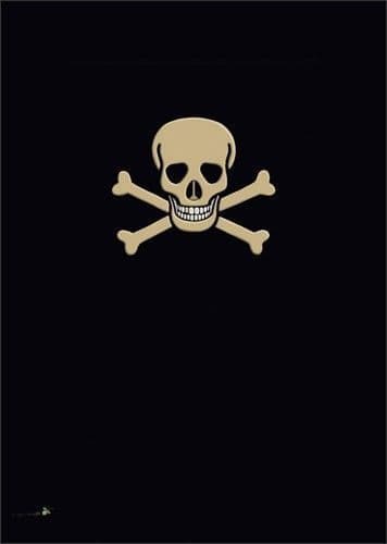 Skull and Crossbones Blank embossed / foiled greeting card