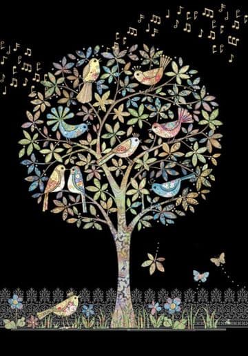 Song Birds Blank embossed / foiled greeting card