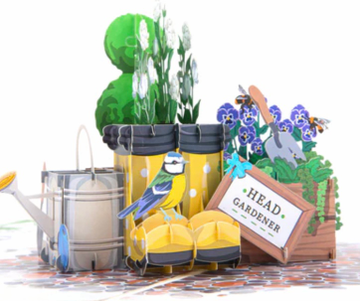 Spring Wellingtons Pop up Greeting card