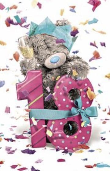 Tatty Teddy 18th ( Photo Finish ) Birthday card