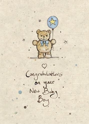 Teddy Baby Boy Greetings Card