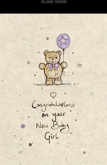 Teddy Baby Girl Greetings Card