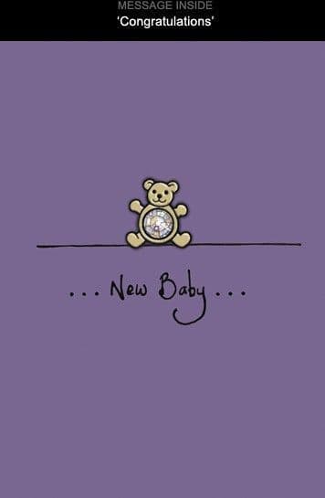 Teddy Jewel New Baby card