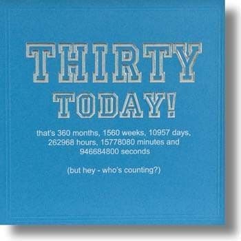 Thirty Today Birthday Card