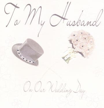 To My Husband on our Wedding day (large) Greetings Card