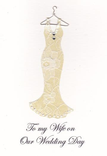 To my Wife on our Wedding Day (White Dress) Greetings Card