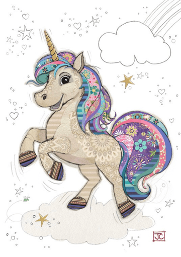 Una Unicorn Blank greeting card