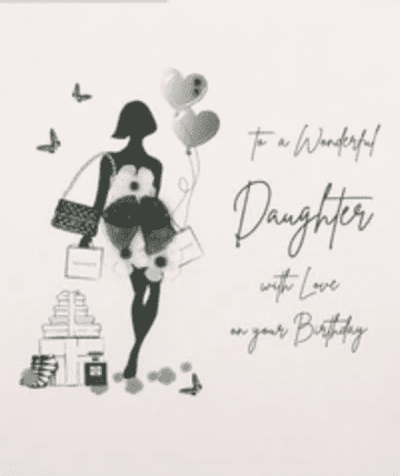 Wonderful Daughter Hand- embellished Birthday card