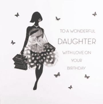 Wonderful Daughter with Love on your Birthday Hand- embellished Birthday card