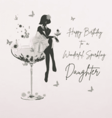 Wonderful Sparkling Daughter Hand- embellished Birthday card