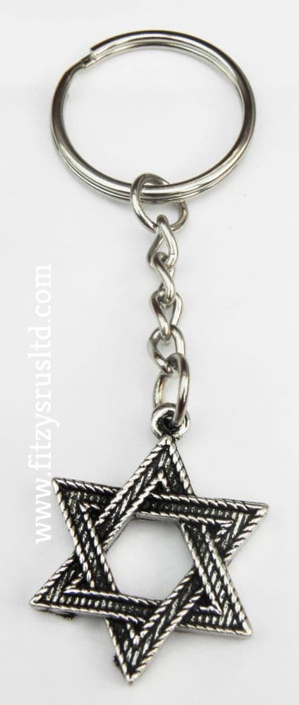 10 PCS x Star of David Key Ring Jewish Magen Judaism Keyring Jew Hexagram