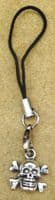 10 x Skull & Crossbones Mobile Straps Handbag Charm Goth