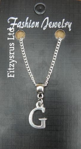 18" or 24 Inch Chain Necklace & Alphabet Letter G Pendant / Name Initial Charm
