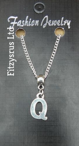 18" or 24 Inch Chain Necklace & Alphabet Letter Q Pendant / Charm Name Initial