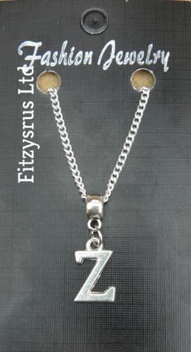 18" or 24 Inch Chain Necklace & Alphabet Letter Z Pendant / Charm Name Initial
