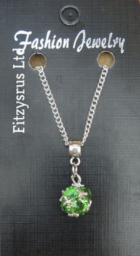 18" or 24 Inch Chain Necklace & August Birthstone Pendant Birth Stone Charm Gift