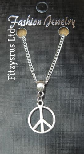 18" or 24 Inch Chain Necklace & Peace CND Pendant - Anti War Charm Gift Souvenir