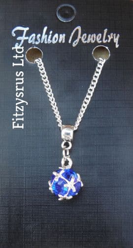 18" or 24 Inch Necklace & September Birthstone Pendant / Birth Stone Charm Gift