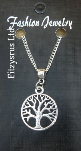 18" or 24 Inch Necklace & Tree of Life Circular Pendant / Charm  Gift Souvenir