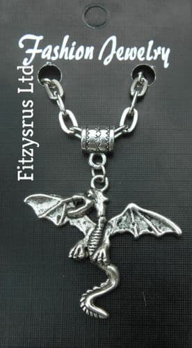 20" 24" Inch Chain Necklace & Dragon Pendant - Beautiful Charm Souvenir - New