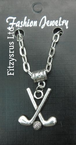 20" 24" Inch Chain Necklace & Hockey Sticks & Ball Pendant Charm Stick Gift New