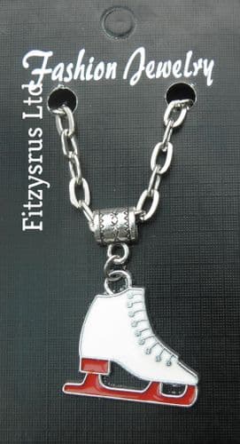 20" 24" Inch Chain Necklace & Ice Skate Pendant Charm Skating Souvenir Gift New