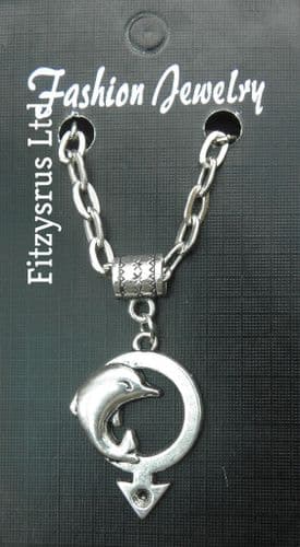 20" 24" Inch Chain Necklace & Male Symbol Sign Dolphin Pendant Charm - Gay Pride