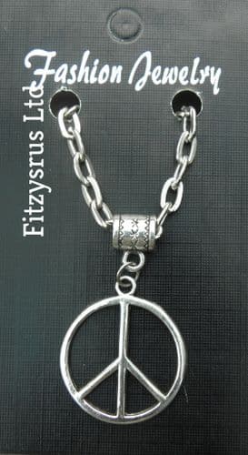 20" 24" Inch Chain Necklace & Peace CND Pendant Charm - Anti War Symbol Sign New