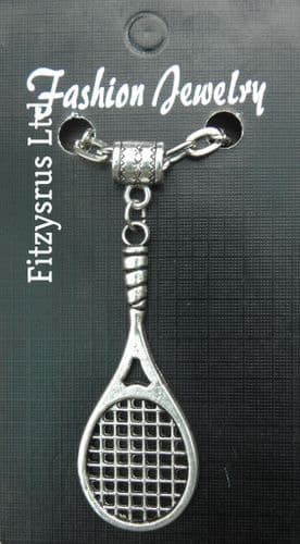 20" 24" Inch Chain Necklace & Tennis Racket Pendant Charm - Souvenir Gift Brand