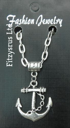 20" 24" Inch Necklace & Anchor Pendant Charm - Boat / Ship Sailor Ancora Gift
