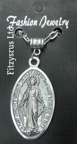 20" 24 Inch Necklace Virgin Mary Mother of Jesus Pendant St Saint Miriam Maryam