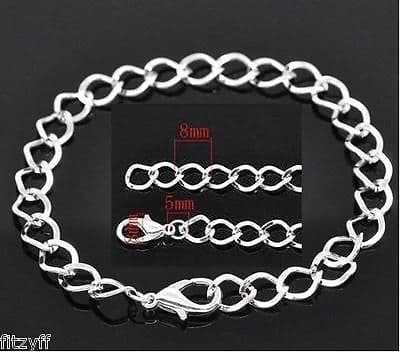 20 or 24cm Silver-tone Bracelet Anklet Fashion Jewelry - Ladies / Mens / Unisex