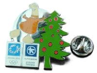 2004 ATHENS OLYMPIC LAPEL HAT TIE CAP METAL PIN BADGE - CHRISTMAS