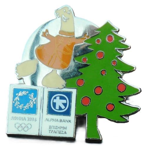 2004 ATHENS OLYMPIC LAPEL HAT TIE CAP METAL PIN BADGE - CHRISTMAS