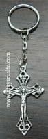 50  x Cross Crucifix Jesus Metal Keyring Holy Religious