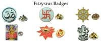6 Piece Hindu Pin Badge Set Hinduism Symbol Collection